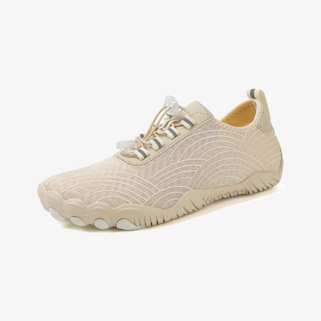 AquaFreedom Water Grip barefoot water shoes - detailed beige texture and comfort design
