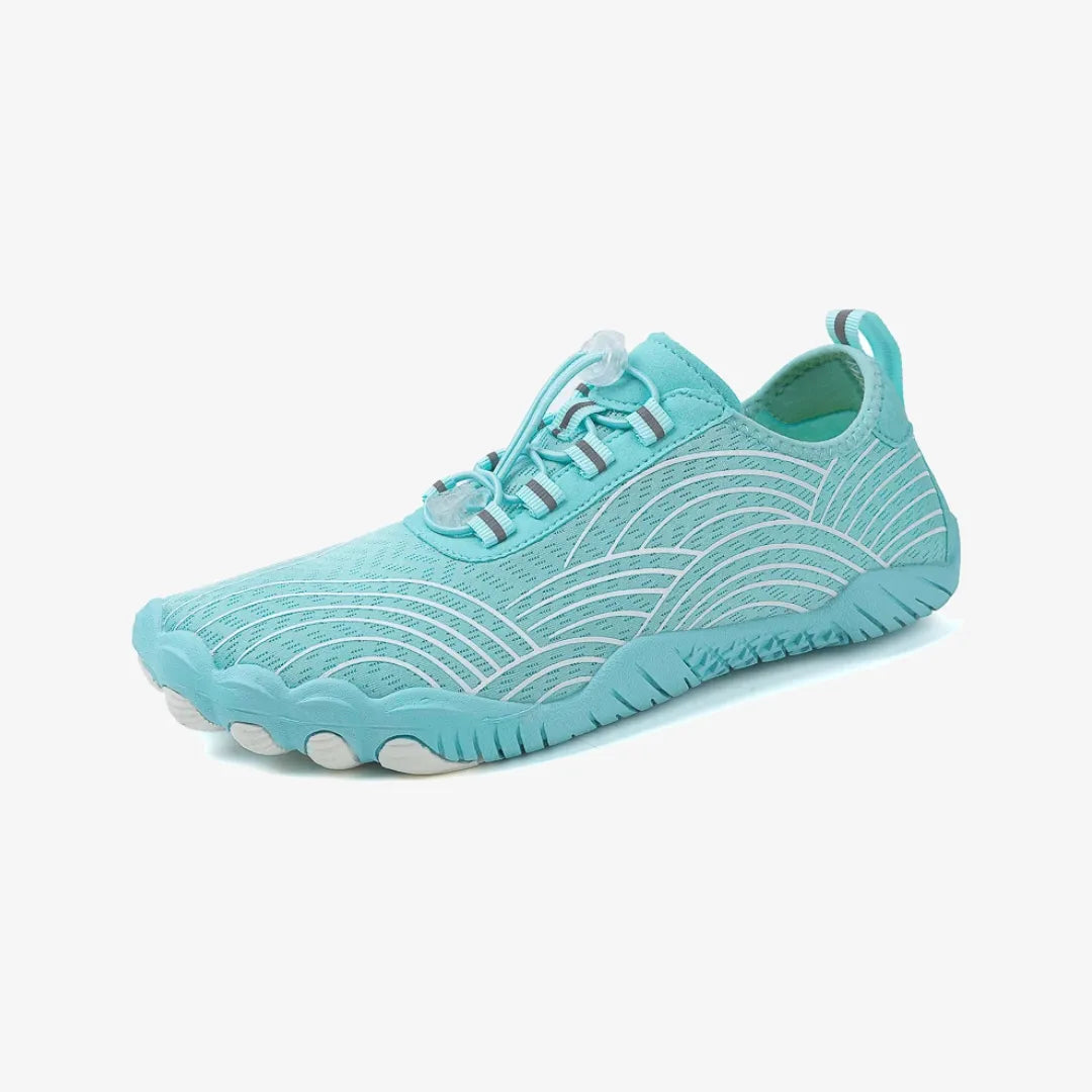 AquaFreedom Water Grip barefoot water shoes - blue color for swimming and gym