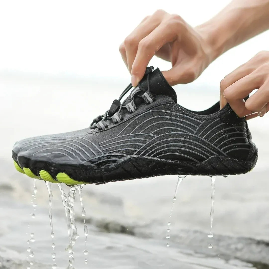 AquaFreedom Water Grip barefoot water shoes - rapid drainage design-black