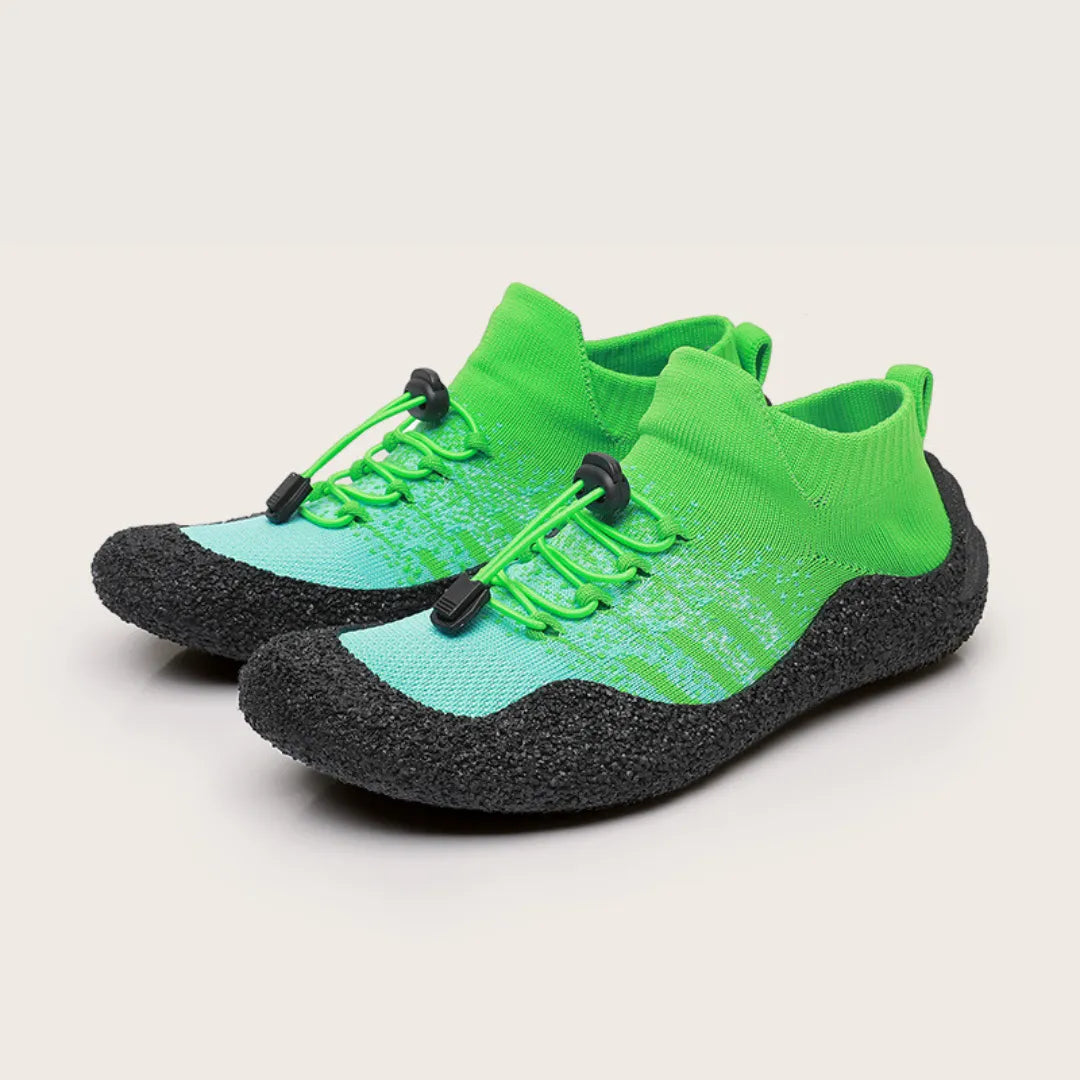 AquaFreedom barefoot water shoes - lightweight trail grip design-green