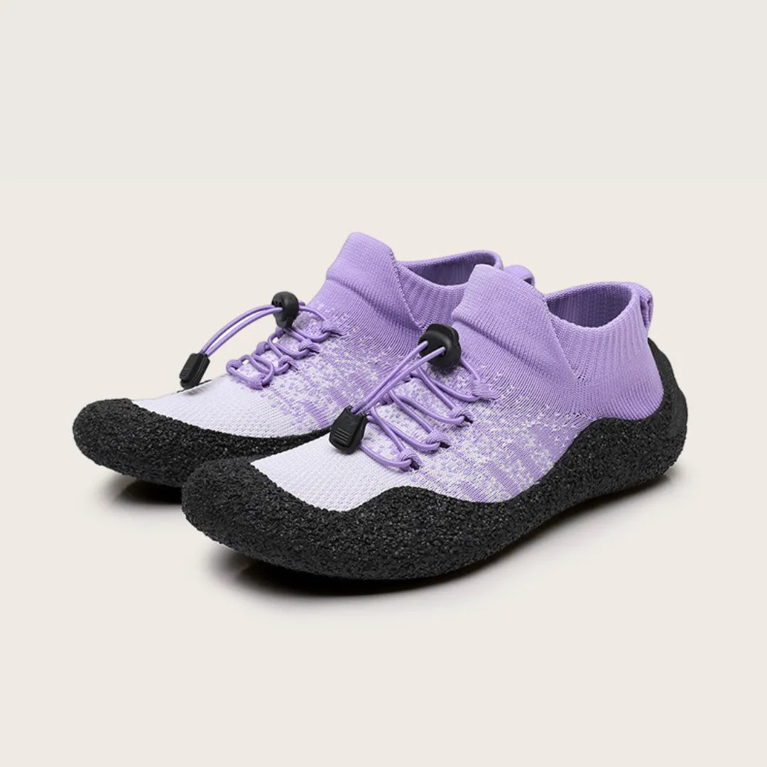 AquaFreedom barefoot water shoes - lightweight trail grip design-purple