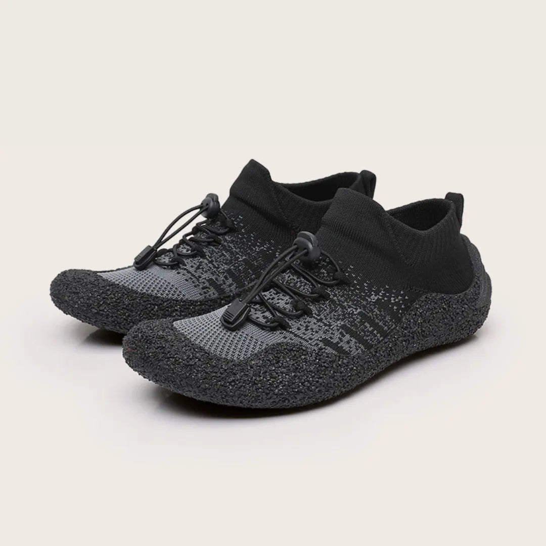 AquaFreedom barefoot water shoes - lightweight trail grip design-black