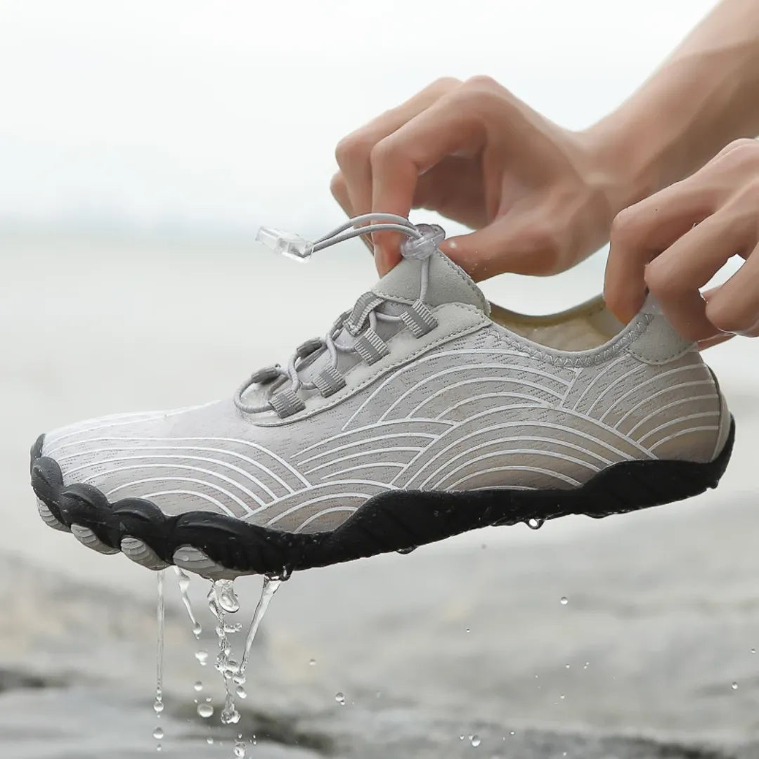 AquaFreedom Water Grip barefoot water shoes - rapid drainage design-gray