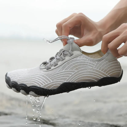 AquaFreedom Water Grip barefoot water shoes - rapid drainage design-gray