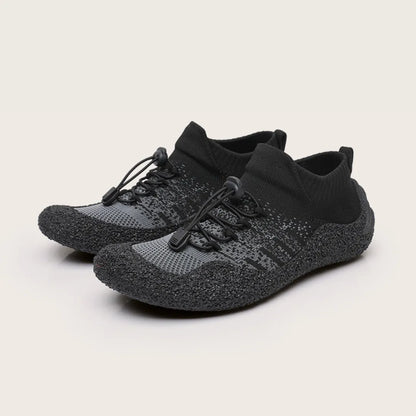 AquaFreedom barefoot water shoes - lightweight trail grip design-black