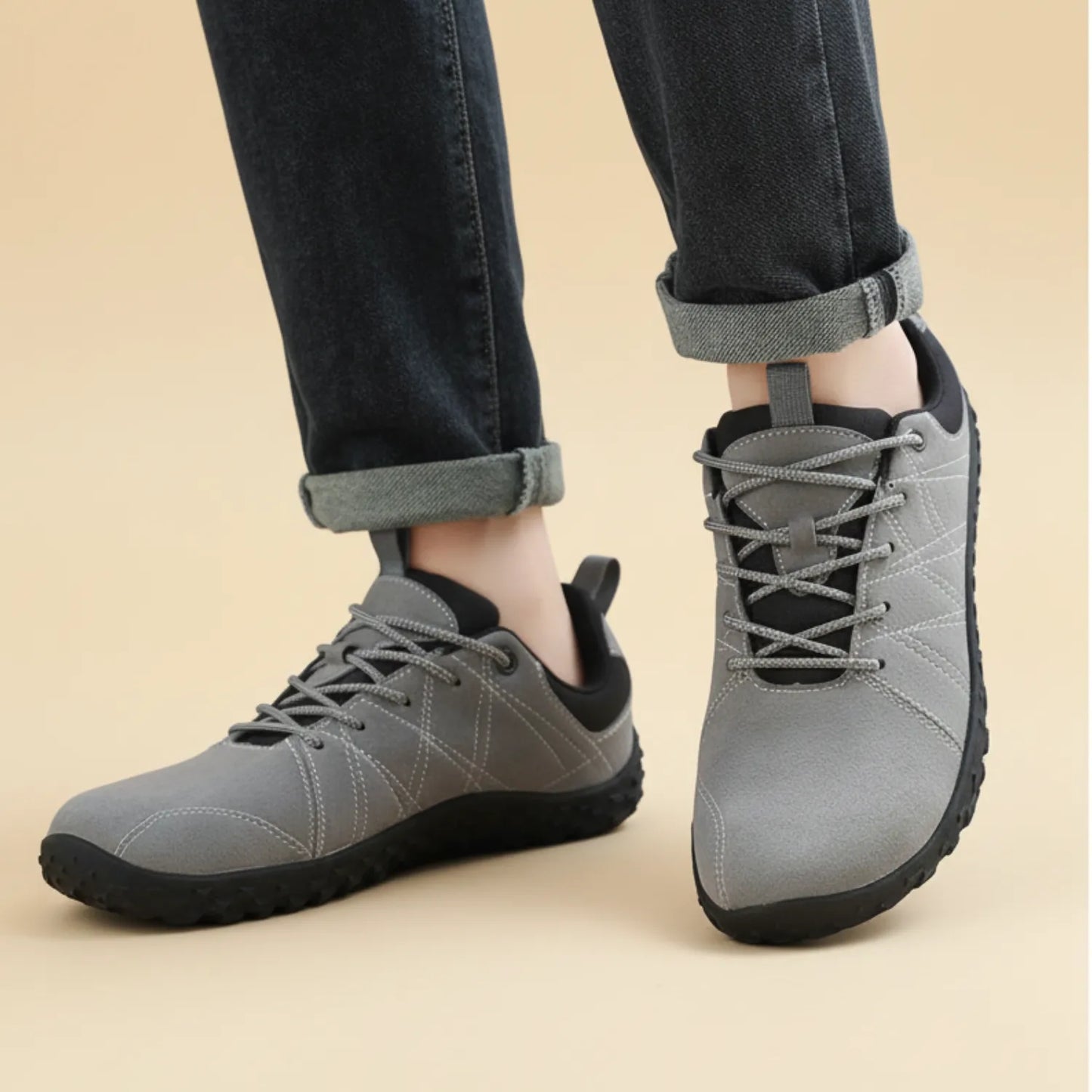 Wide Toe Barefoot Hiking Shoes Granite Grey 2