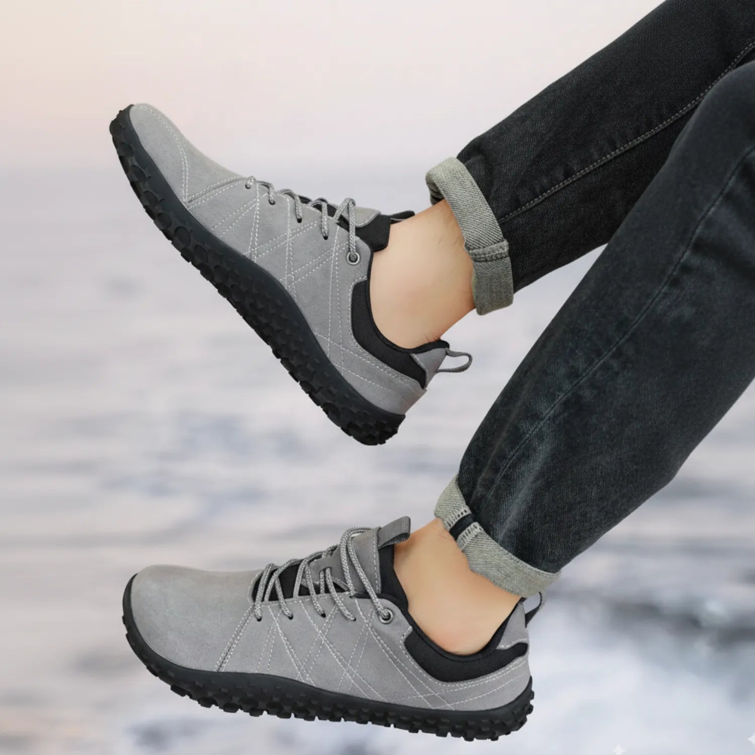 Wide Toe Barefoot Hiking Shoes Granite Grey 4